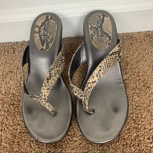 Vintage Chico’s Brown Snakeskin Wedged Sandals